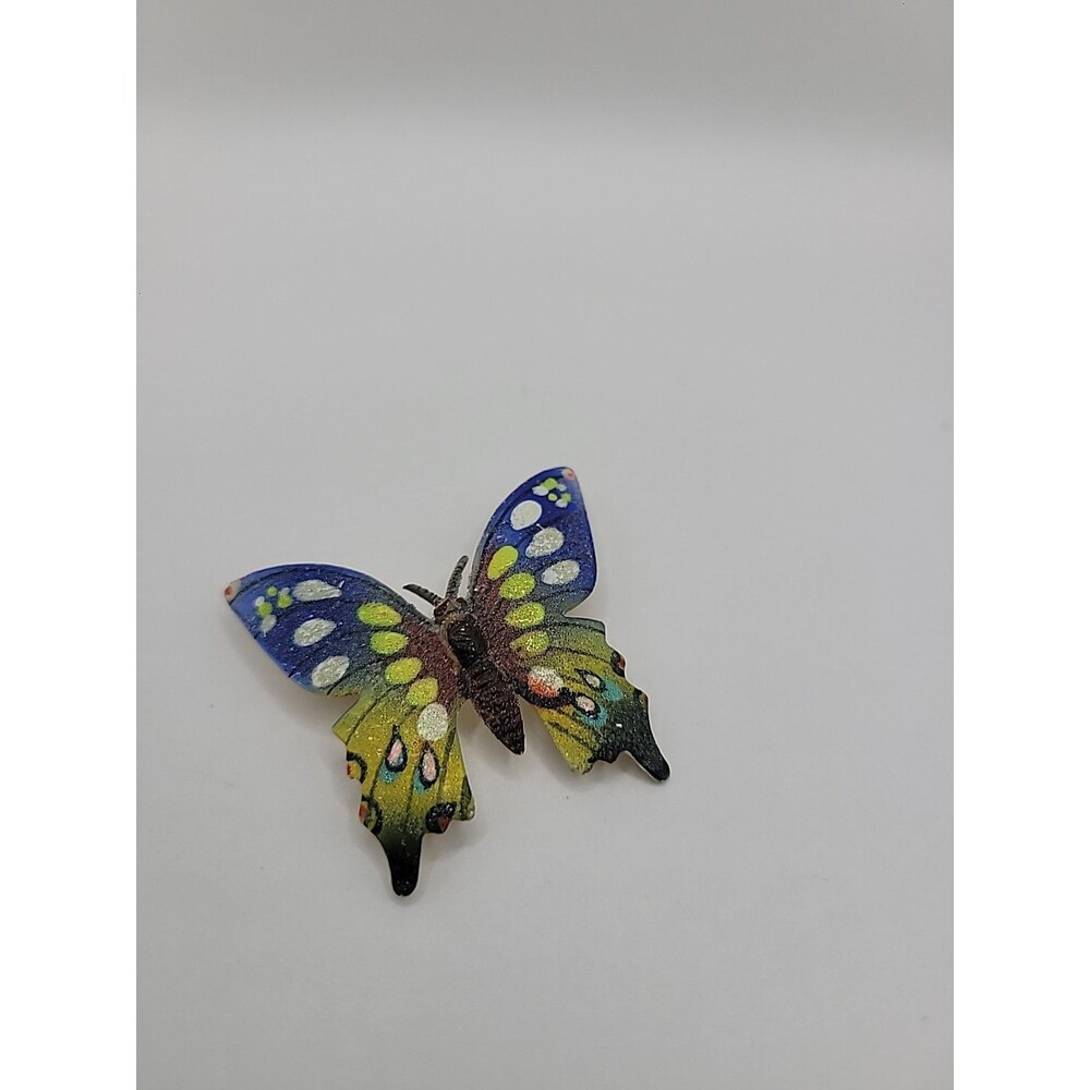 Vintage Butterfly Brooch Acrylic Colorful Pin Marked Korea Jewelry - Picture 4 of 12